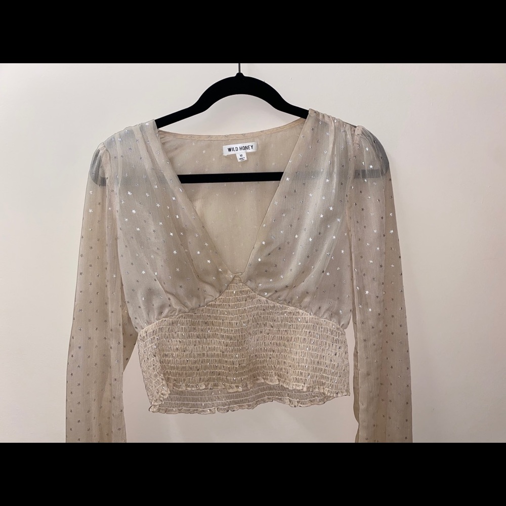 Sheer gold star shirt